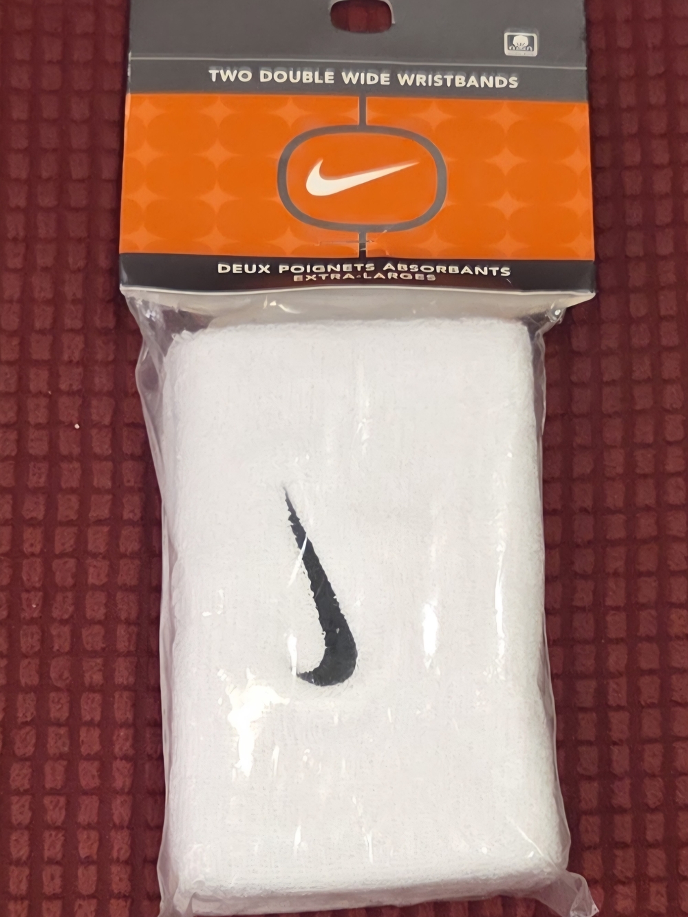 Nike White Wristbands with Black Swoosh - 2 Pack